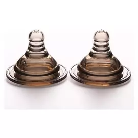 Набор силиконовых сосок, 2 шт., широкое горло, от 0 мес., медленный поток