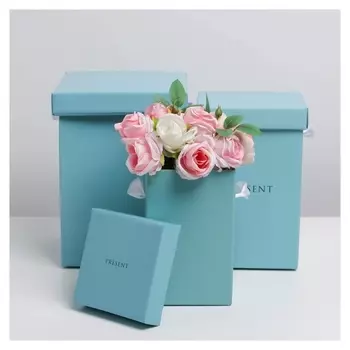 Набор складных коробок 3в1 «Present», 10 х 18, 14 х 23, 17 х 25 см