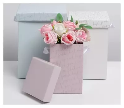 Набор складных коробок 3в1 «Текст», 10 х 18, 14 х 23, 17 х 25 см