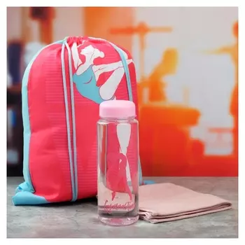 Набор Sport In My Life: сумка на лямках, бутылка для воды, полотенце