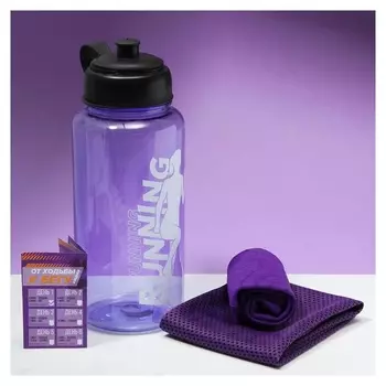 Набор спортивный Running, для бега: бутылка, полотенце, носки One Size, календарь тренировок