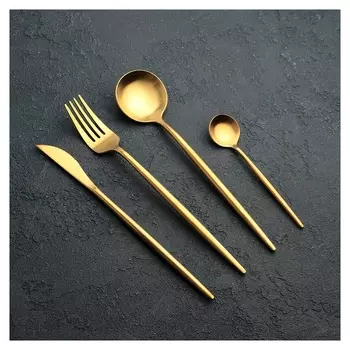 Набор столовых приборов Magistro «Оску», 4 предмета, цвет золотой