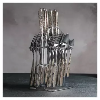 Набор столовых приборов «Возрождение», 24 предмета, на подставке