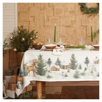 Набор столовый этель "Forest Animals" скатерть 150х180 +/-2см с гмво, салфетки 40х40см-8шт