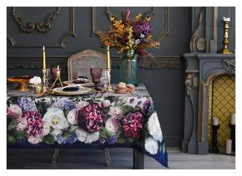 Набор столовый «Этель» «цветочный этюд», скатерть 110 × 150 см, салфетки 40 × 40 см, 4 шт., хлопок 100 %