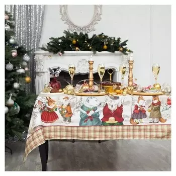 Набор столовый "Winter Holidays" скат.220х150см +/-3см с гмво, салф.40х40см-12 шт, хл100%