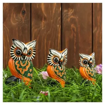 Набор сувенирный "Разноцветные совы" (8,10,12) 9х5х12 см