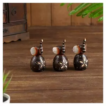 Набор сувенирный "Слоники" (3 шт) 14х4,5х12 см