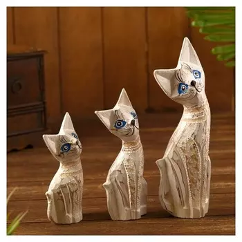 Набор сувенирный "Светлые кошечки"(15,20,25) 17х5х25 см