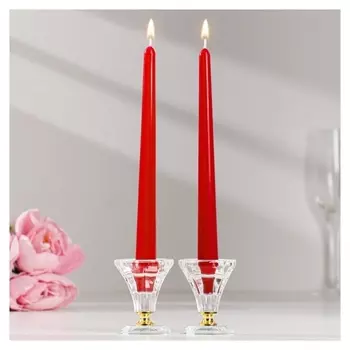 Набор свечей античных, 2,3х 24,5 см, 2 штуки, красный