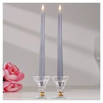 Набор свечей античных, 2,3х 24,5 см, 2 штуки, серый