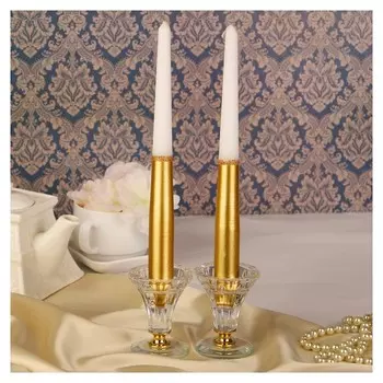 Набор свечей античных, 2,3х 24,5 см, 2 штуки, золотисто-белый