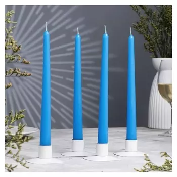 Набор свечей античных, 2,3х 24,5 см, 4 штуки синий