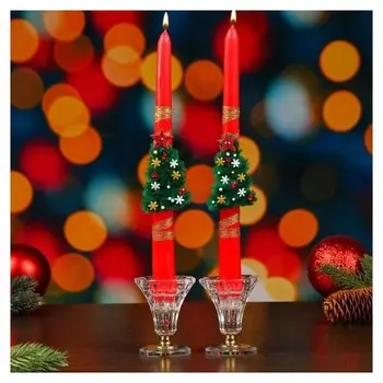 Набор свечей новогодний Елочка 24х2 см