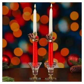 Набор свечей новогодний Красный