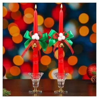 Набор свечей новогодний Снежки 24х2 см