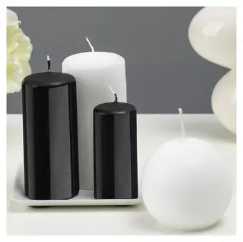 Набор свечей с подсвечником, 4 штуки