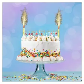 Набор свечей в торт С Днём Рождения + 2 фонтана