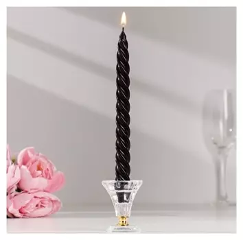 Набор свечей витых, 2,3х 24,5 см, 4 штуки, черный