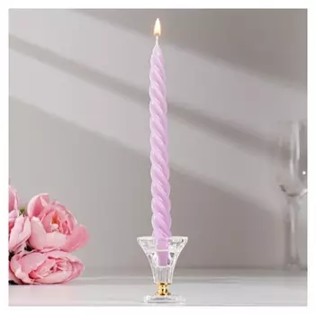 Набор свечей витых, 2,3х 24,5 см, 4 штуки, сиреневый