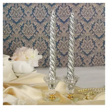 Набор свечей витых 2,3х 24,5 см Серебряный