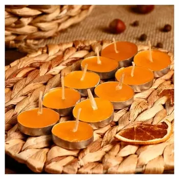 Набор свечи в гильзе "Платинум" 10 шт. сандал 18,5х7,5х1,2 см