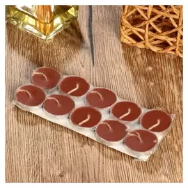 Набор свечи в гильзе "Платинум" 10 шт шоколад 18,5х7,5х1,2 см