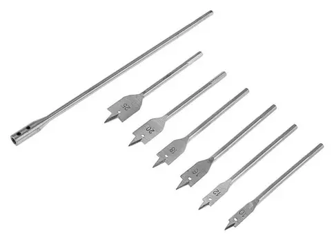 Набор сверл перовых Tundra, шестигр. хвост., 10-12-16-18-20-25 мм + удлинитель 300 мм