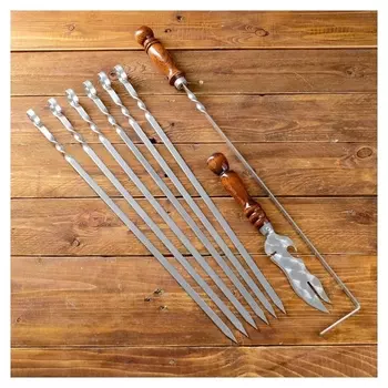 Набор узбекских шампуров 40см, + аксессуары, "Бухара" 8 предм.