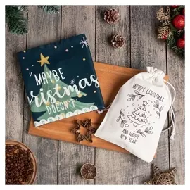 Набор в мешочке "Christmas" полотенце 40х73см, формочки для запекания 3 шт