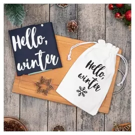 Набор в мешочке "Hello Winter" полотенце 40х73см, формочки для запекания 3 шт