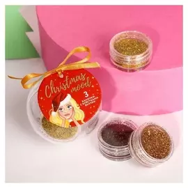 Набор волшебных блёсток для ногтей Christmas Mood, 3 цвета
