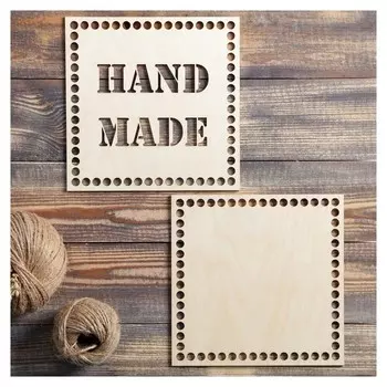 Набор заготовок для вязания "Квадрат, Hand Made", донышко фанера (2 в 1), 20×20 см, D=9мм