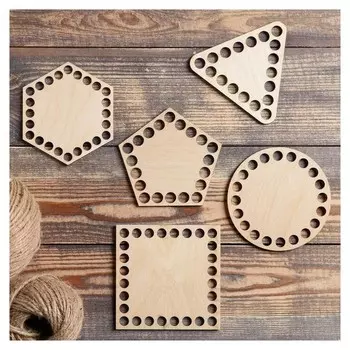 Набор заготовок для вязания "Простая геометрия" (5 в 1), донышко фанера 3 мм, 10 см