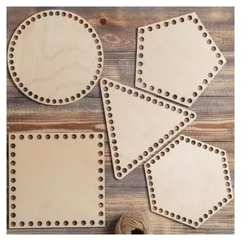 Набор заготовок для вязания "Простая геометрия" (5 в 1), донышко фанера 3 мм, 20 см