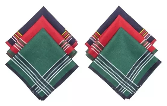 Набор женских носовых платков Etteggy, 28х28 см- 6шт, жаккард сатин