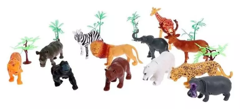 Набор животных «Дикие», 12 штук