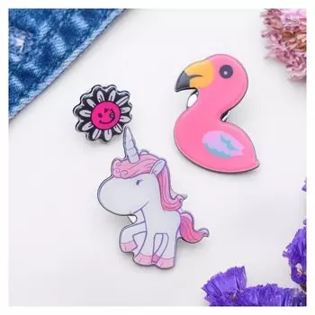 Набор значков (3шт) "Фантазия", цветной