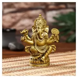 Нэцкэ под бронзу "Ганеша с зеркалом"