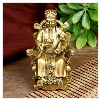 Нэцке полистоун бронза "Сидящий звёздный старец" 7х5,5х11,2 см