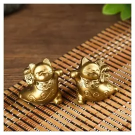 Нэцке полистоун "Котики манэки-нэко" под бронзу 4,5х3х5 см