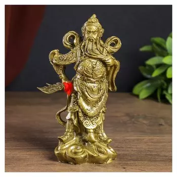 Нэцке полистоун под бронзу "Старец Фу Син" 17х8х7 см