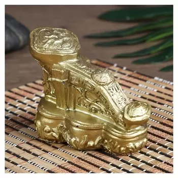 Нэцке полистоун под бронзу "Жезл Жуи" 6,2х4х9,2 см