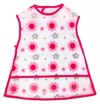 Нагрудник «Цветы», непромокаемый, на липучке, с карманом