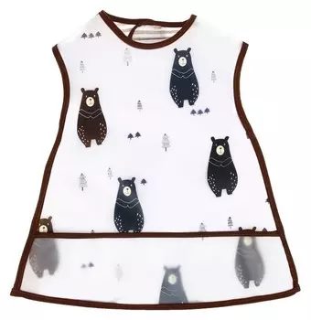 Нагрудник «Медвежата», непромокаемый, на липучке, с карманом