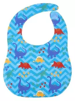 Нагрудник мягкий непромокаемый «Динозаврики», на липучке