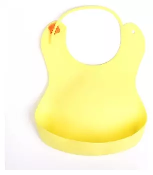 Нагрудник с карманом, силиконовый, цвет жёлтый
