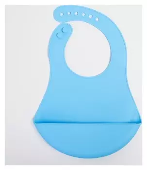 Нагрудник силиконовый, цвет голубой