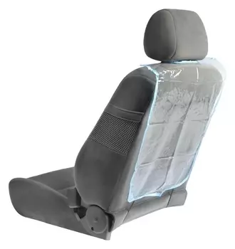 Накидка-незапинайка на спинку сиденья Torso, 58х42 см, синяя окантовка, прозрачная