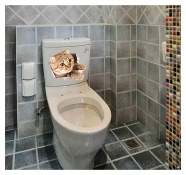 Наклейка 3Д интерьерная кошки 60*40см